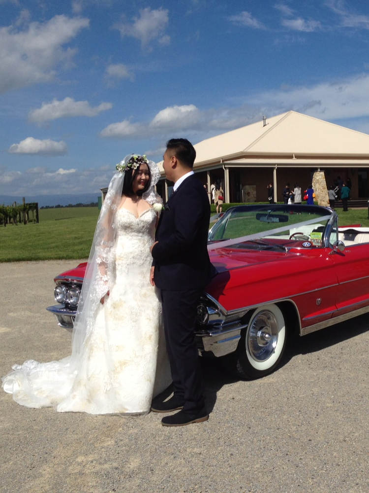 Red Cadillac Classic Wedding Car Hire